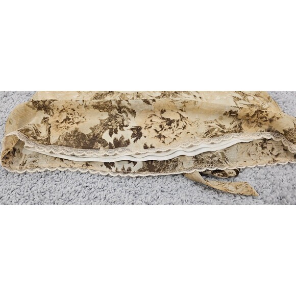 VTG 90s Tunic Top Women S Muted Beige Ombre Floral V-Neck Ethereal Whimsy Fairy - Picture 7 of 9